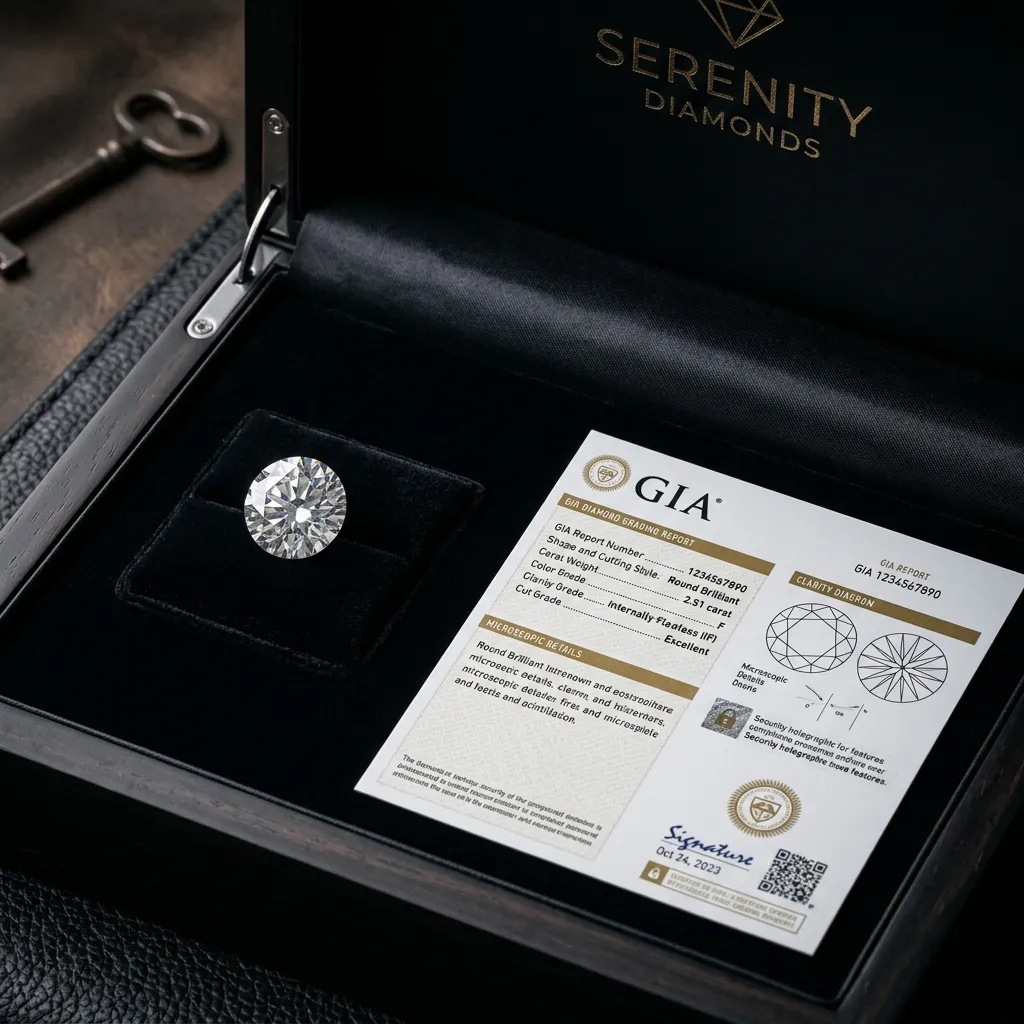 GIA certificate with diamond